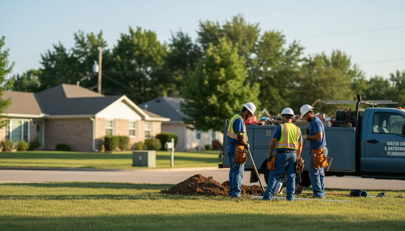 Residential water line and bathroom plumbing service in Gillham, AR
